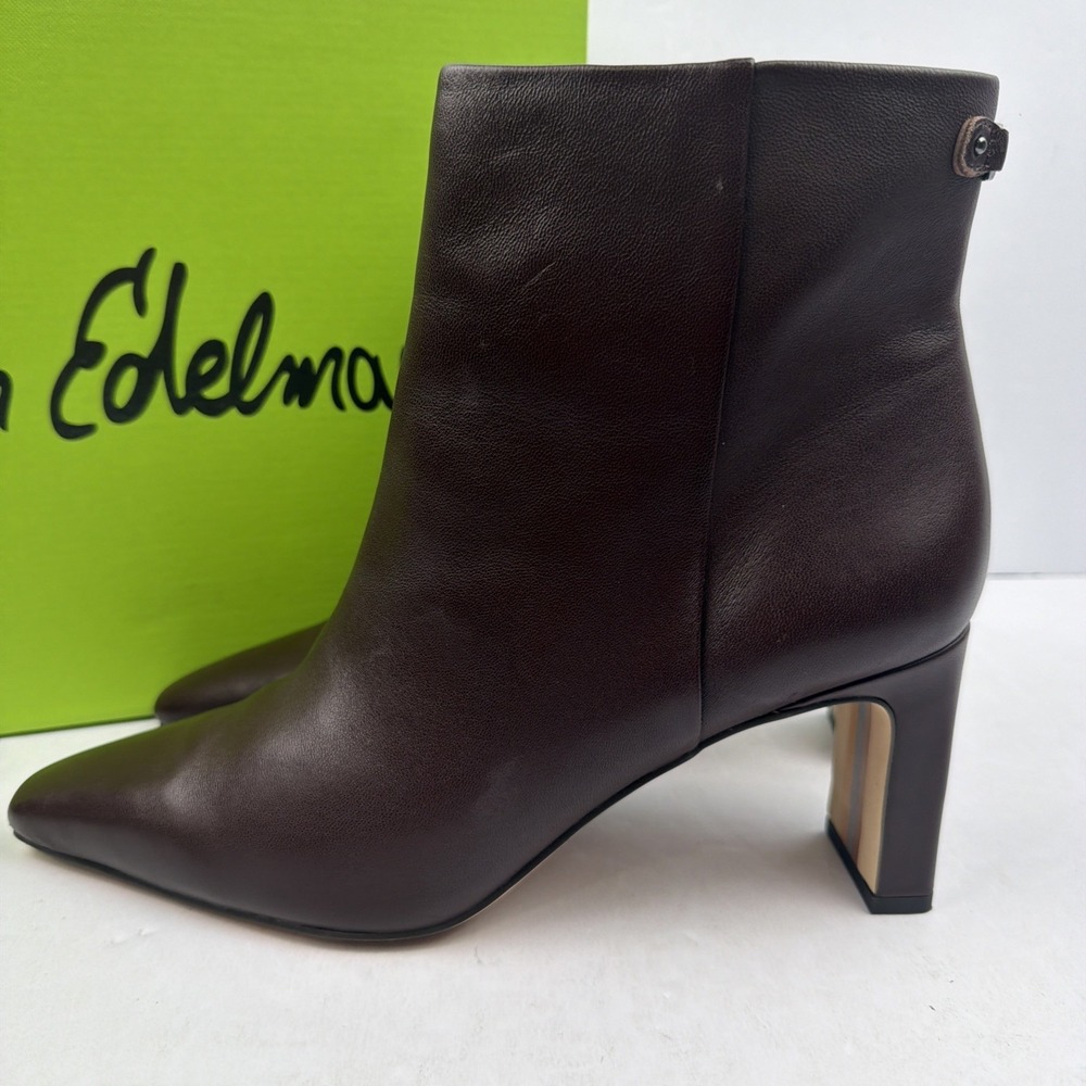 Sam Edelman Women's Saige Pecan Leather Ankle Boot Size 10.5